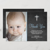 Jongen Christening/Baptisme Hartelijk dank Bedankkaart (Voorkant / Achterkant)