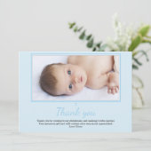 Jongen Christening/Baptisme Hartelijk dank Bedankkaart (Staand voorkant)