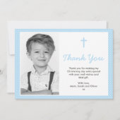Jongen Christening/Baptisme Hartelijk dank Bedankkaart (Voorkant)