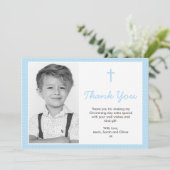 Jongen Christening/Baptisme Hartelijk dank Bedankkaart (Staand voorkant)