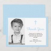 Jongen Christening/Baptisme Hartelijk dank Bedankkaart (Voorkant / Achterkant)