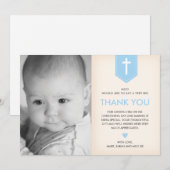 Jongen Christening/Baptisme Hartelijk dank Bedankkaart (Voorkant / Achterkant)