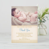 Jongen Christening/Baptisme Hartelijk dank Bedankkaart (Staand voorkant)