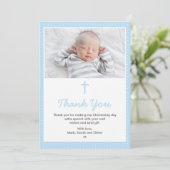 Jongen Christening/Baptisme Hartelijk dank Bedankkaart (Staand voorkant)