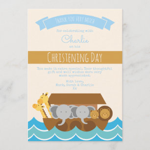 Jongen Christening/Baptisme Hartelijk dank Kaart