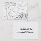 Jongen Cloud Gazing in Park Coloring Visitekaartje (Voorkant / Achterkant)