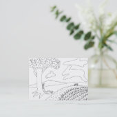 Jongen Cloud Gazing in Park Coloring Visitekaartje (Staand voorkant)