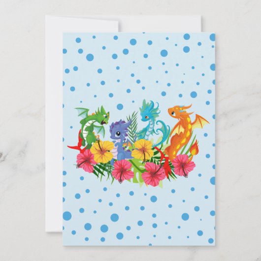 Jongen Colorful Dinosaur Tropical First Birthday Kaart (Achterkant)