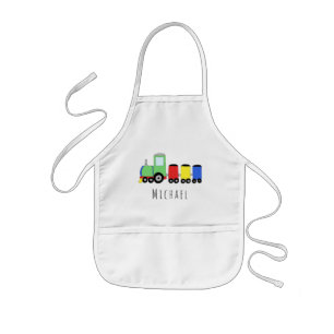 Jongen: Colorful Locomotive Train & Name (Colorful Kinder Schort