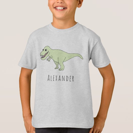 Jongen Cool Doodle T-Rex Dinosaur met naam T-shirt (Voorkant)