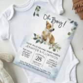 Jongen! Corgi Puppy Modern Waterverf Baby shower Kaart