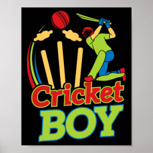 Jongen Cricket Speler Ontwerp Voor Atleten - Crick Poster
