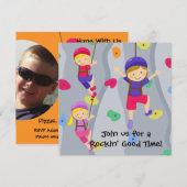 Jongen Custom Foto Rock Wall Verjaardag uitnodigin Kaart (Voorkant / Achterkant)