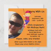 Jongen Custom Foto Rock Wall Verjaardag uitnodigin Kaart (Achterkant)