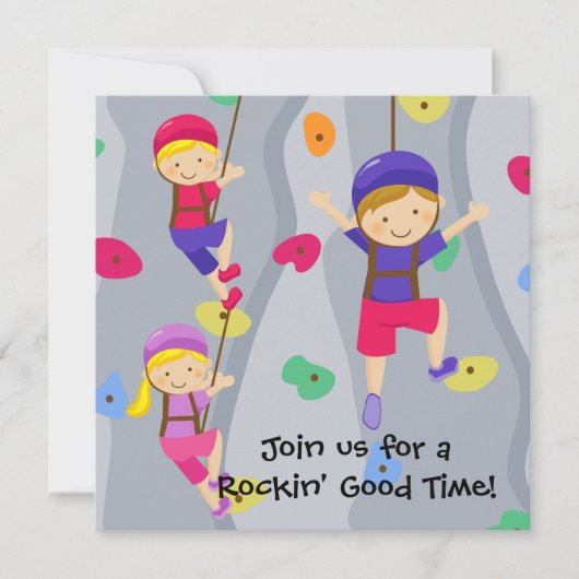 Jongen Custom Foto Rock Wall Verjaardag uitnodigin Kaart (Voorkant)