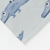 Jongen: Cute Blue Safari Crocodile Pattern and Nam Fleece Deken (Hoek)