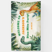 Jongen Cute Dinosaur Verjaardagsfeest Banner (Verticaal)