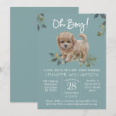 Jongen! Cute Dog Baby shower Labradoodle Kaart (Voorkant / Achterkant)