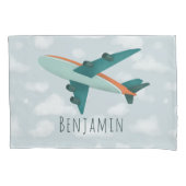 Jongen Cute en Modern Blue Airplane Kinder Kussensloop (Voorkant)