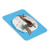 Jongen Dachshund door de sneeuw Magneet (Rechterzijde)