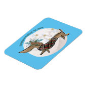 Jongen Dachshund door de sneeuw Magneet (Linkerzijde)