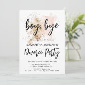 Jongen Dag Elegant Pink Gold Divorce Party Uitnodi Kaart (Staand voorkant)