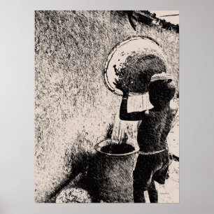 Jongen...Dagelijks water Poster