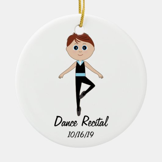Jongen Dancer: Dance Overweging Herdenkingsornamen Keramisch Ornament (Voorkant)