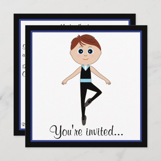 Jongen Dancer: Dance Overweging Uitnodiging (Voorkant / Achterkant)