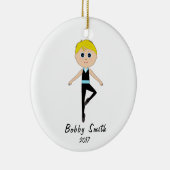 Jongen Dancer Naam en Jaar  Keramisch Ornament (Rechts)