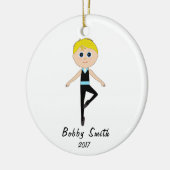 Jongen Dancer Naam en Jaar  Keramisch Ornament (Links)