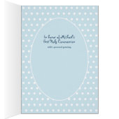 Jongen dank je heilige communie kaart - bruin haar (Binnen (Rechts))