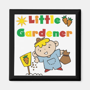 Jongen de T-shirts en de Giften van Weinig Tuinman Magneet