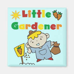 Jongen de T-shirts en de Giften van Weinig Tuinman Magneet