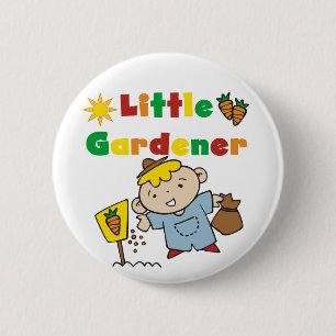 Jongen de T-shirts en de Giften van Weinig Tuinman Ronde Button 5,7 Cm