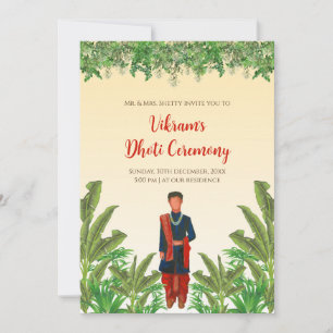 Jongen Dhoti ceremonie uitnodiging Pancha Kattu no