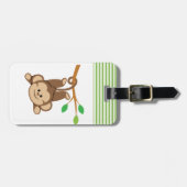 Jongen die aap zwaaien bagagelabel (Voorkant horizontaal)