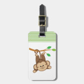 Jongen die aap zwaaien bagagelabel (Voorkant verticaal)