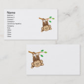 Jongen die aap zwaaien visitekaartje (Voorkant / Achterkant)