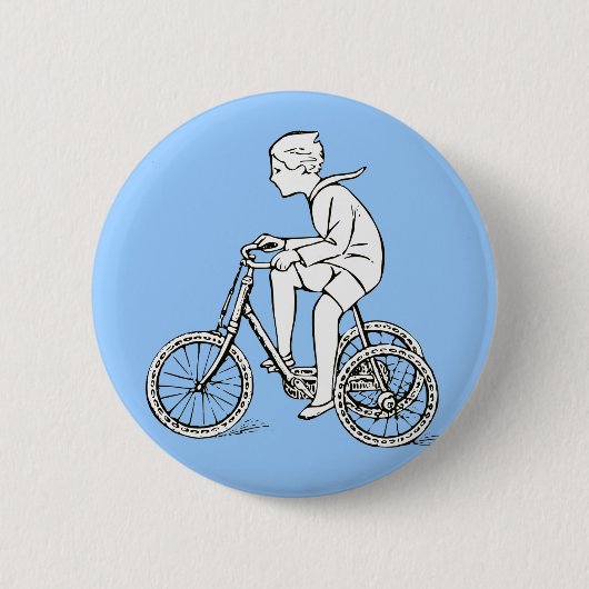 Jongen die Antiek fietsen Ronde Button 5,7 Cm (Voorkant)