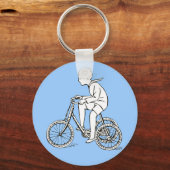Jongen die Antiek fietsen Sleutelhanger (Voorkant)