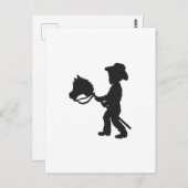 Jongen die Cowboy spelen - Kies achtergrondkleur Briefkaart (Voorkant / Achterkant)