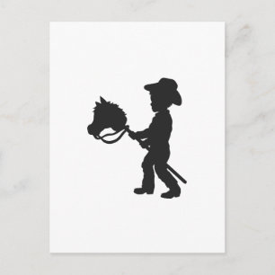 Jongen die Cowboy spelen - Kies achtergrondkleur Briefkaart