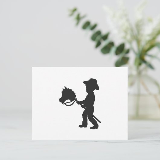 Jongen die Cowboy spelen - Kies achtergrondkleur Briefkaart (Staand voorkant)