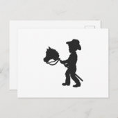 Jongen die Cowboy spelen - Kies achtergrondkleur Briefkaart (Voorkant / Achterkant)