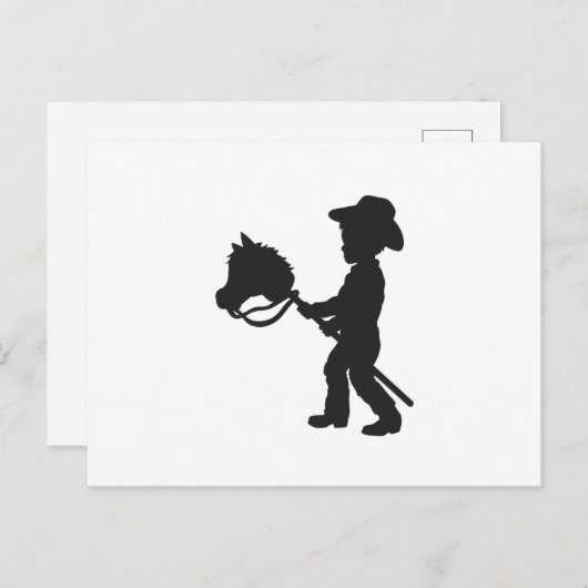 Jongen die Cowboy spelen - Kies achtergrondkleur Briefkaart (Voorkant / Achterkant)