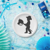 Jongen die Cowboy spelen - Kies achtergrondkleur Papieren Bordje (Feest)