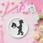 Jongen die Cowboy spelen - Kies achtergrondkleur Papieren Bordje (Feest)