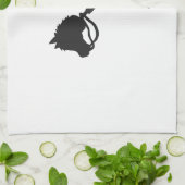 Jongen die Cowboy spelen - Kies achtergrondkleur Theedoek (Gevouwen)