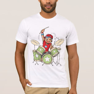 Jongen die Drums Mannen T-Shirt spelen